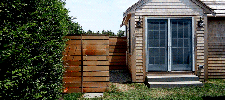 Big Man Tiny Homes – cedar clad house with outdoor shower