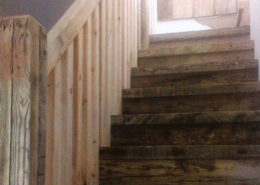 Big Man Tiny Homes – wooden rustic stairs small home interior