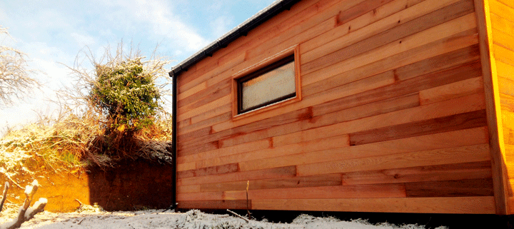 Big Man Tiny Homes – Cork, Ireland – Photo of cedar cabin detail