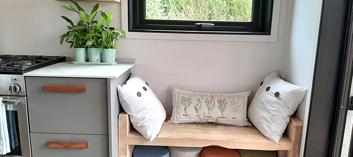Big Man Tiny Homes – Cork, Ireland – Photo of modular home kitchen seat